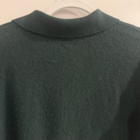 Anthropologie - Pilcro Jensen Cashmere Crop Polo Sweater-Forest Green - Picture 5 of 7